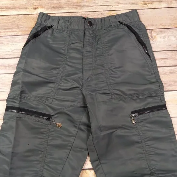 Vintage Bugle Boy 29M Countdown Parachute Pants Gray With Black Zippers - Picture 5 of 12